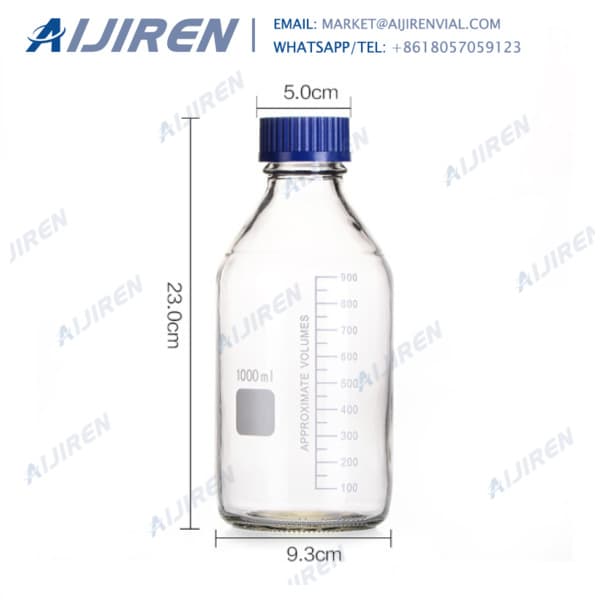 Clear 1000ml media bottle with GL45 cap