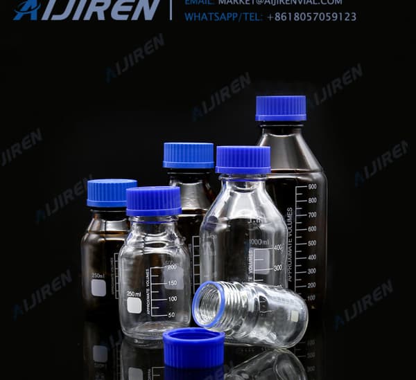 Clear 1000ml media bottle with GL45 closure