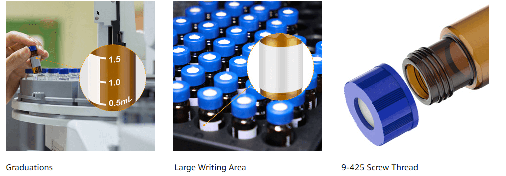 feature of 2ml 9mm hplc autosampler vials