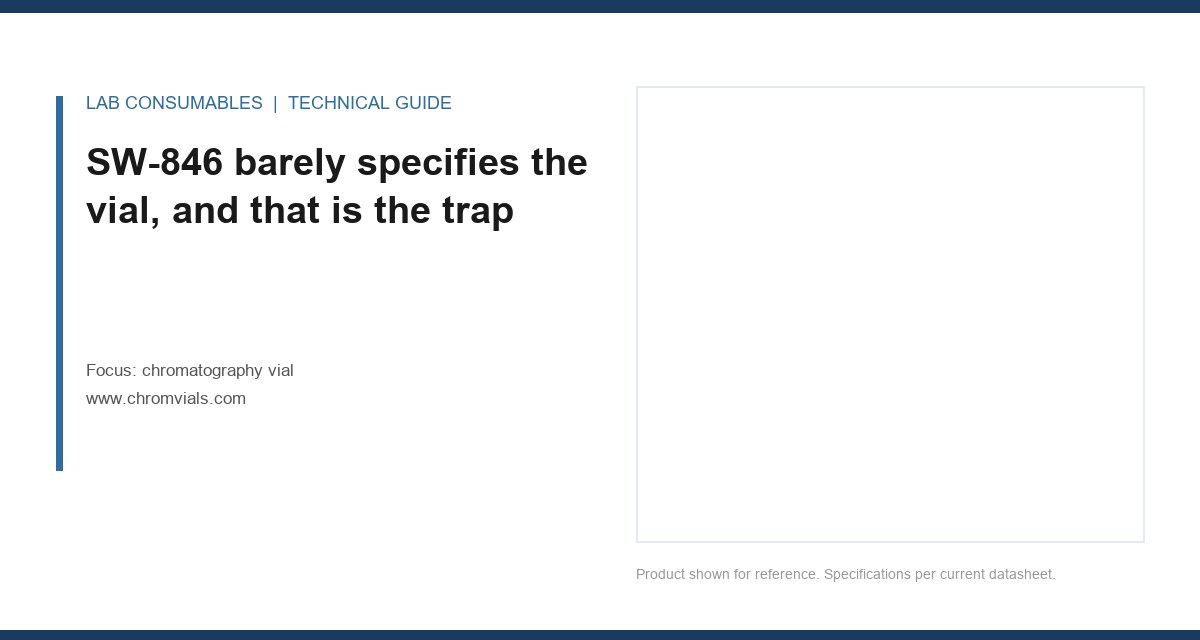 SW-846 barely specifies the vial, and that is the trap